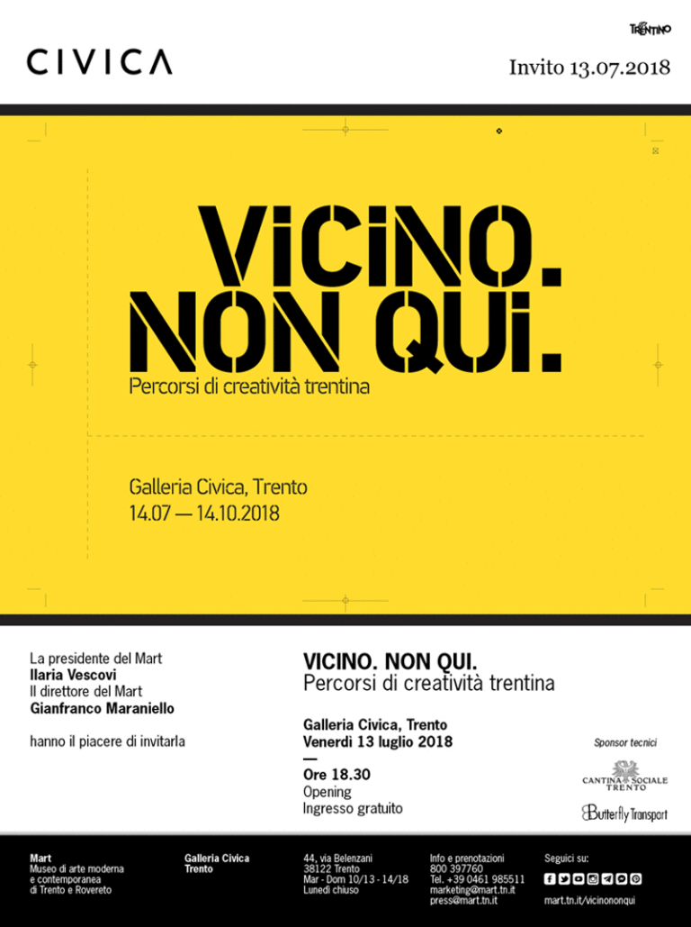 Vicino.Non qui. Exhibition in Trento!